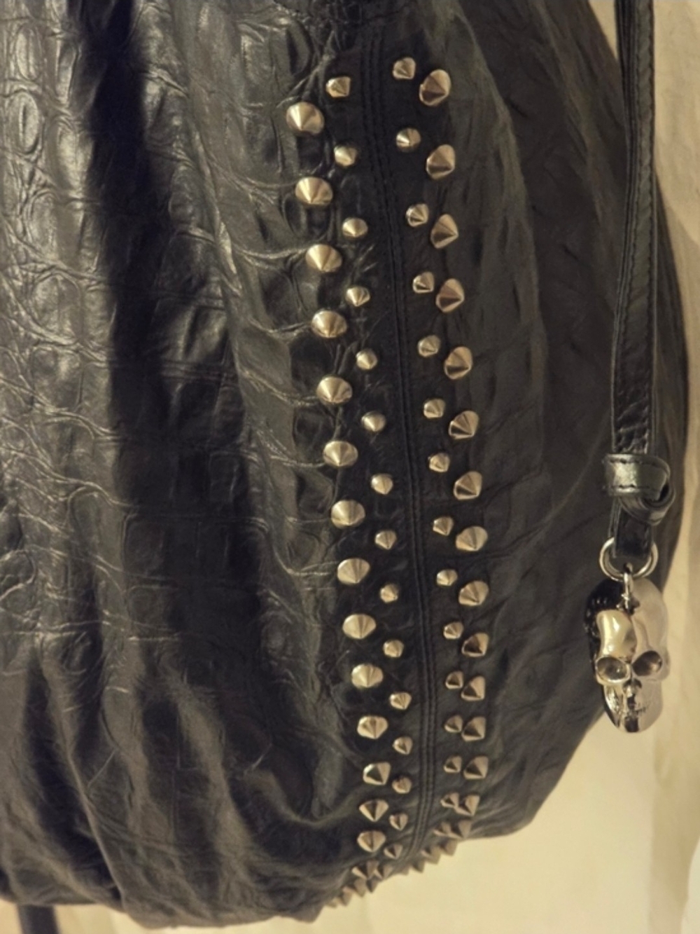 Vintage Thomas Wylde Black Leather Hobo Bag